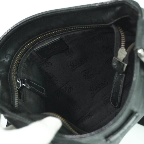 GUCCI GG Imprime 201538 Shoulder Crossbody Bag Black Silver - Picture 10 of 10